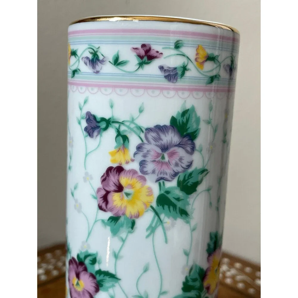 Vintage Otagiri Oval ‘Pansy’ Vase